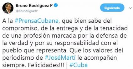 Felicita Canciller de Cuba a los periodistas cubanos