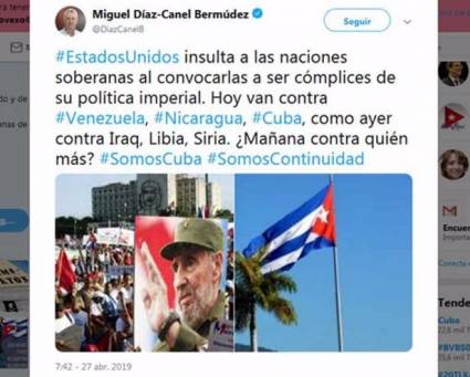 La Helms-Burton expresa frustración de gobiernos estadounidenses por 60 años de fracasos de sus políticas contra Cuba, afirmó Díaz-Canel