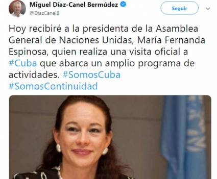 Cuenta oficial en Twitter de Miguel Díaz-Canel Bermúdez