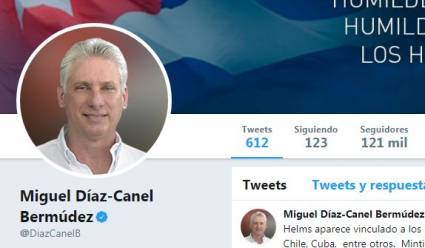 Miguel Díaz-Canel Bermúdez en su cuenta oficial en Twitter