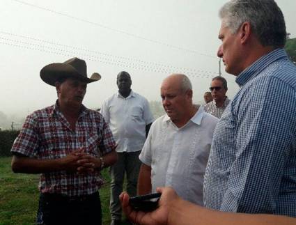 Miguel Díaz-Canel visitó zonas de desarrollo pecuario en Camagüey