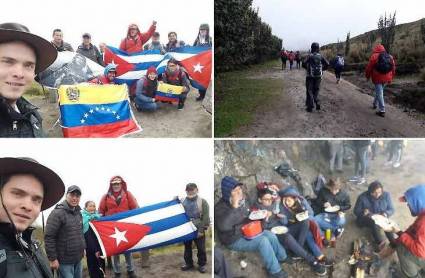 Organizaciones de solidaridad con Cuba realizaron el ascenso al pico Pichincha
