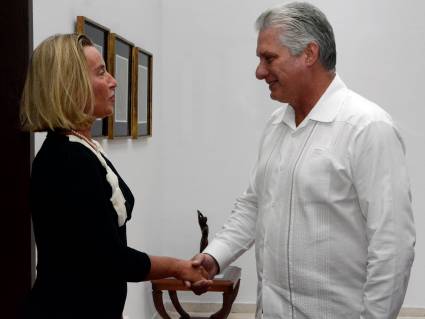 Díaz Canel recibió a Federica Mogherini