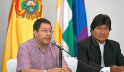 Ministro de Economía y Evo Morales