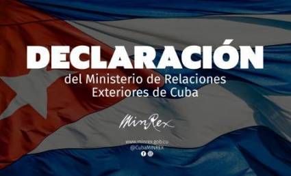 Declaración del Ministerio de Relaciones Exteriores de Cuba