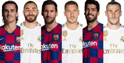 Jugadores del Barcelona y el Madrid
