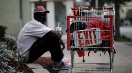 Un hombre sin hogar en Nueva Orleans