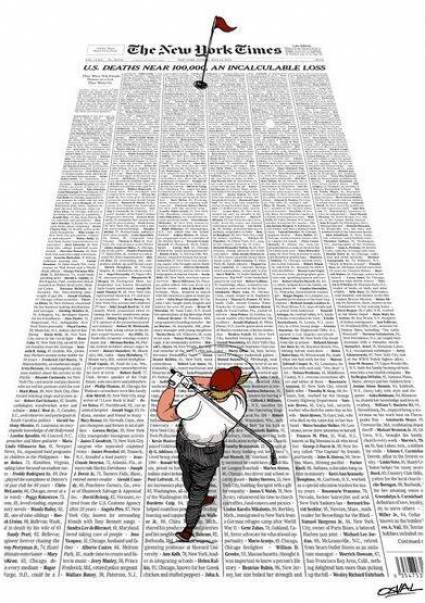 The News York Times rindió homenaje a algunas de las víctimas de la enfermedad publicando sus nombres en la portada de la edición del domingo