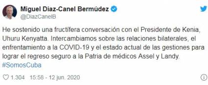 Dialoga Díaz-Canel con el Presidente de Kenia