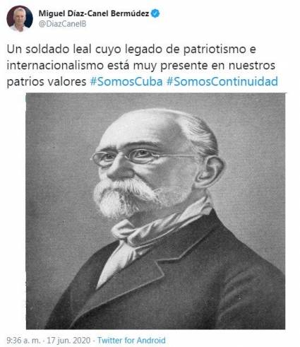 Tuit del Presidente de Cuba