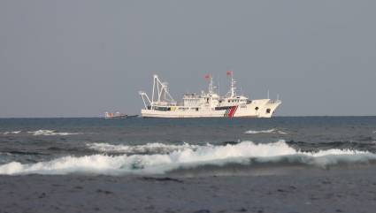 Buques de la Guardia Costera de China en el mar de la China Meridional, el 5 de abril de 2017.