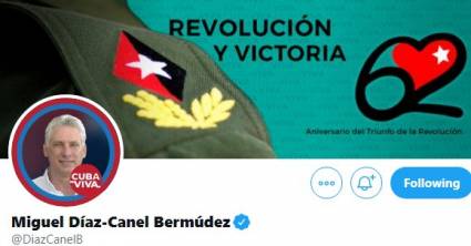 Cuenta oficial del Presidente cubano en la red social Twitter.