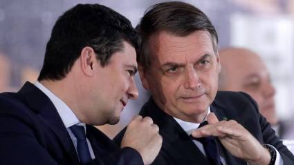 Sergio Moro, en los tiempos de su maridaje, ahora roto, con Jair Bolsonaro.