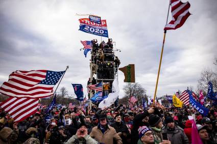 Mitin pro-Trump que precedió al asalto al Capitolio de EE. UU. del pasado 6 de enero.