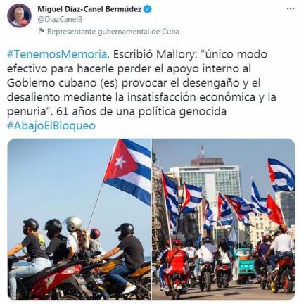 Denuncia Presidente cubano política genocida del bloqueo