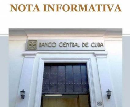 Nota Informativa del Banco Central de Cuba
