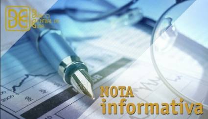 Nota informativa del Banco Central de Cuba