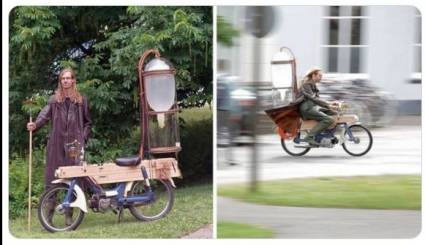 Gijs Schalkx y su nueva moto a metano