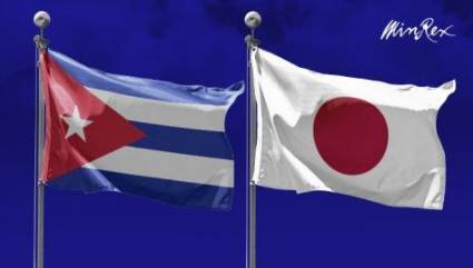 Banderas de Cuba y Japón