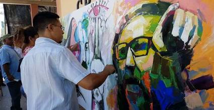 El Comandante en Jefe devino inspiración para los jóvenes pintores tuneros