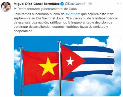 Cuenta oficial del Presidente cubano en la red social Twitter