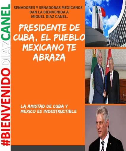 Bienvenida al Presidente cubano en México
