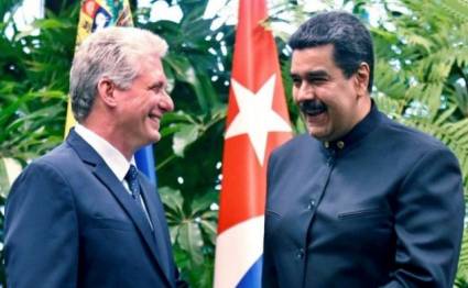 Presidentes Díaz-Canel y Nicolás Maduro, de Venezuela
