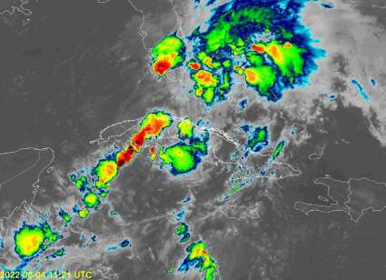 Imagen infrarroja de lluvias sobre Cuba