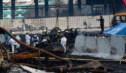 Peritaje en la zona del incendio en Matanzas