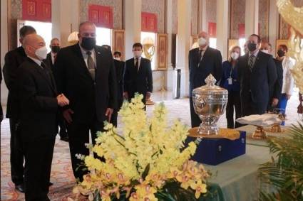 Encuentro de Su Majestad Norodom Sihamoni, rey de Cambodia, con el Primer Ministro de Cuba