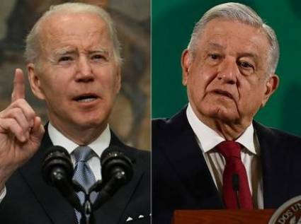 Presidentes Joe Biden, de Estados Unidos, y Andrés Manuel López Obrador, de México.