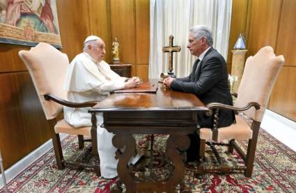 Díaz-Canel con el Papa Francisco