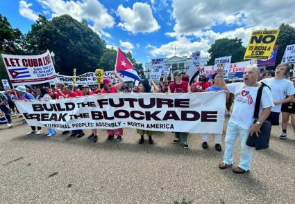 Marchan a la Casa Blanca por el fin del Bloqueo y pedir a Biden remover a Cuba de la Lista SSOT