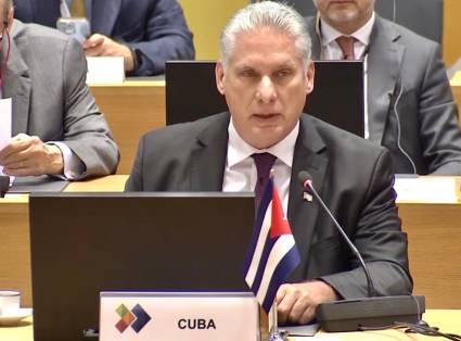 Presidente Díaz-Canel formula discurso en Cumbre UE-Celac