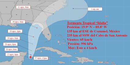 Depresión Tropical se convierte en la Tormenta Tropical Idalia.