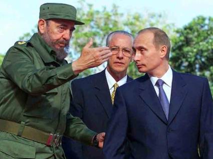 Vladimir Putin  junto a Fidel Castro