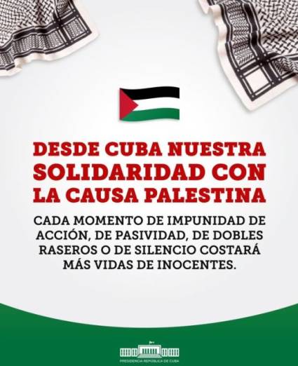 Presidente de Cuba condena masacre perpetrada por gobierno de Israel