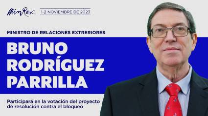 Canciller de Cuba llega Nueva York para votación en ONU contra el bloqueo