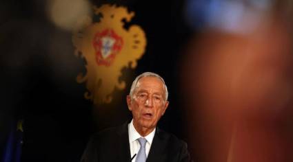 El presidente de Portugal, Marcelo Rebelo de Sousa, se dirige a la nación desde el Palacio de Belem