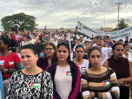 Marcha unida, en cuadro apretado por Palestina