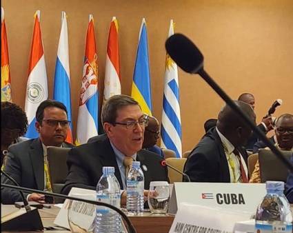 Bruno Rodríguez Parrilla, ministro de Relaciones Exteriores de la República de Cuba, en la Reunión Ministerial Preparatoria de la XIX Cumbre del Movimiento de Países No Alineados