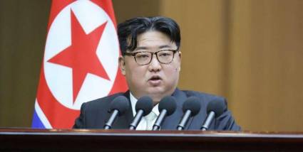 Kim Jong-un durante una sesión de la Asamblea Nacional