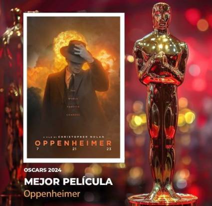 Oppenheimer cierra noche dorada con galardón a mejor película