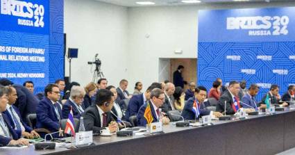 Intervención del canciller cubano, Bruno Rodríguez, en la sesión ampliada del Consejo Ministerial de los Brics Plus.