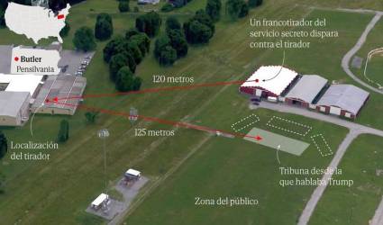 Mapa del área donde ocurrió el atentado