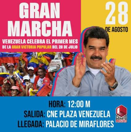 Convocatoria a marchas en respaldo a la constitucionalidad en Venezuela