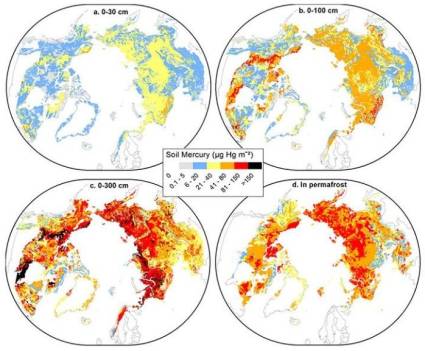 Halladas enormes cantidades de mercurio en el permafrost del Norte