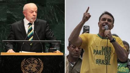 El presidente de Brasil, Luiz Inácio Lula da Silva, y su rival en las elecciones presidenciales, el senador Flávio Bolsonaro.