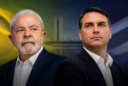 Lula y Flávio Bolsonaro