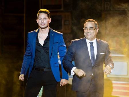 Leoni Torres junto a Gilberto Santa Rosa